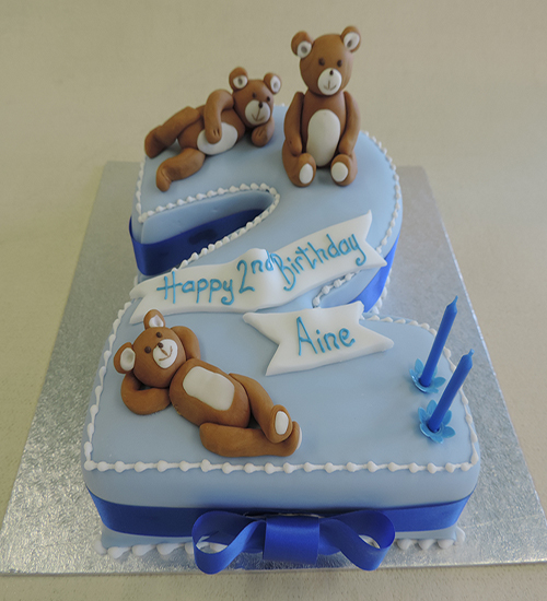 Number shaped childs celebration cake