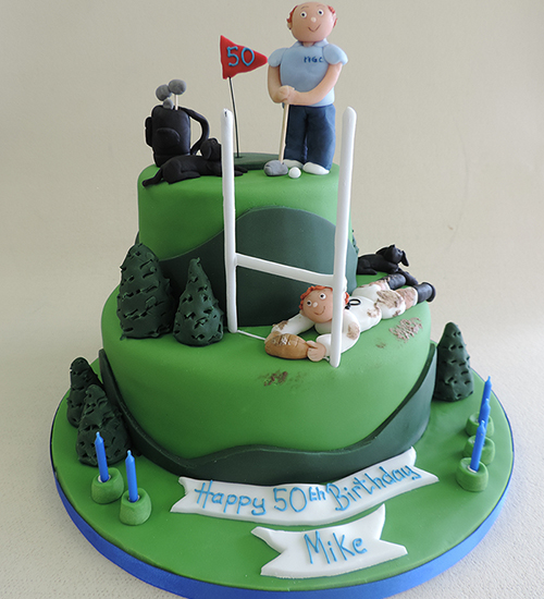 Sport themed celebration cake