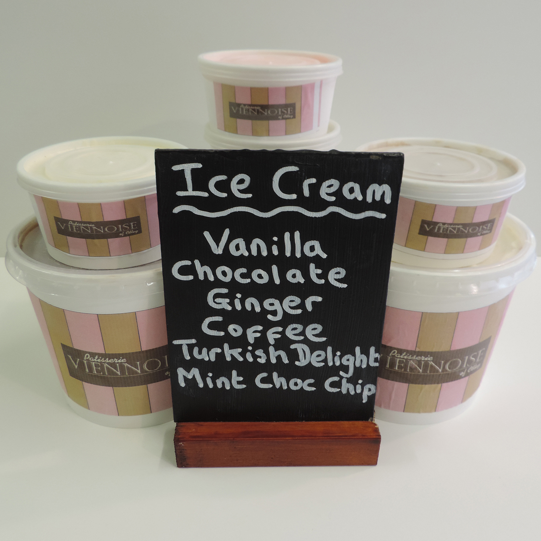 Selection of ice cream available at Patisserie Viennoise Otley